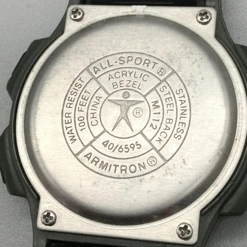 Armitron All-Sport Instalite Mens Watch 40mm Alarm Chrono Digital 40/6595 Black